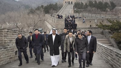 Sheikh Mohammed bin Zayed, Crown Prince of Abu Dhabi and Deputy Supreme Commander of the Armed Forces, visits the Great Wall of China at Badaling, at the start of his official three-day state visit. Ryan Carter / Crown Prince Court – Abu Dhabi