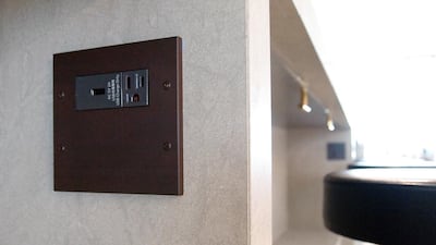 Power points are widely spread at the Cathay Pacific lounge. Jonny Clark