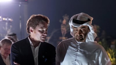 Thomas Kaplan with Sheikh Mohamed bin Zayed, Crown Prince of Abu Dhabi and Deputy Supreme Commander of the Armed Forces. Courtesy Brunswick PR