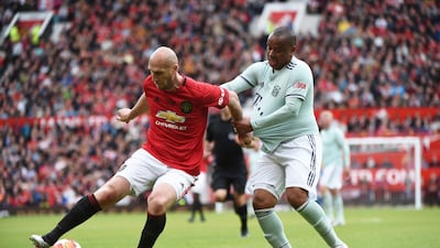 Jaap Stam of Manchester United and Paulo Sergio of Bayern Munich in action. Getty