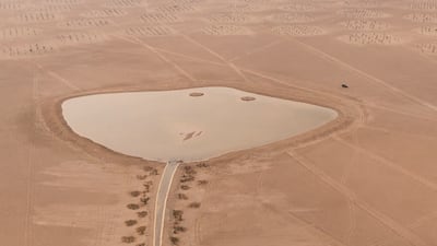 Photographer Dan Newton recently captured images of a new stingray-shaped lake in Dubai's Al Qudra. All photos: Dan Newton