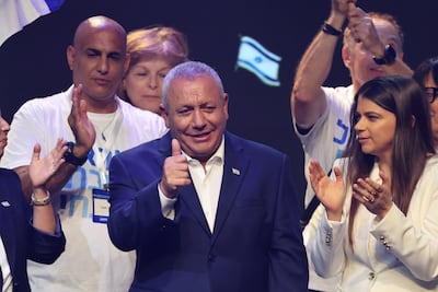 Gadi Eisenkot, a former Israeli military chief, launches his Yashar party's election campaign in Neve Yarak, Israel, on June 30. EPA