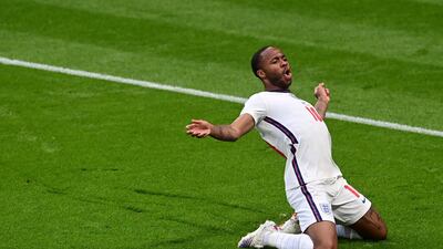 England's Raheem Sterling celebrates scoring the winning goal against the Czech Republic. Reuters