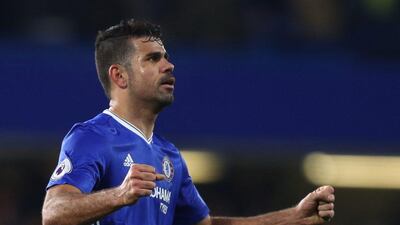 Diego Costa of Chelsea celebrates after his team's win against Tottenham on Saturday. Clive Rose / Getty Images / November 26, 2016