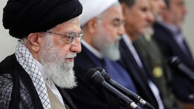 Iran's supreme leader Ayatollah Ali Khamenei speaks during a government meeting in the capital Tehran. Via AFP Photo