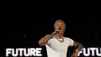 Future performs on stage. AFP