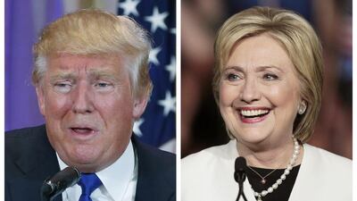 A combination photo shows Republican US presidential candidate Donald Trump (L) in Palm Beach, Florida and Democratic US presidential candidate Hillary Clinton (R) in Miami, Florida. Scott Audette (L), Javier Galeano (R) / Reuters