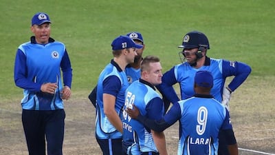 The Leo Lions, led by West Indian batting legend Brian Lara, right, reached the Masters Champions League final after beating the Virgo Super Kings in Dubai on Friday night. Francois Nel / Getty Images