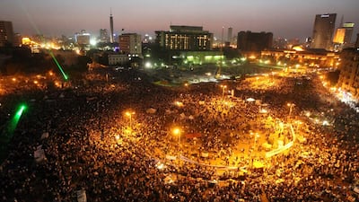Thousands Egyptian protesters taking part in a protest in the landmark square on June 5, 2012. Khaled DESOUKI / AFP