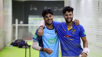 Uddish, left, with brother Tanish Suri during training in Dubai. All images Chris Whiteoak / The National