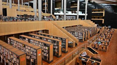 Another view of the interior of the Bibliotheca Alexandrina library. AFP