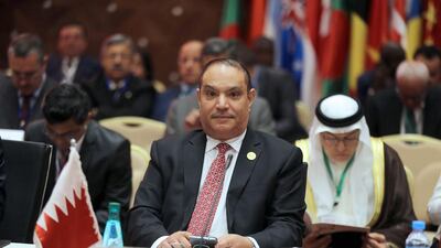 Ahmed Al Sharyan, general secretary of Bahrain's National Oil and Gas Authority, at the International Energy Forum in Algiers. Mohamed Messara / EPA