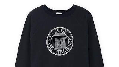 Goop university sweatshirt. Courtesy goop.com