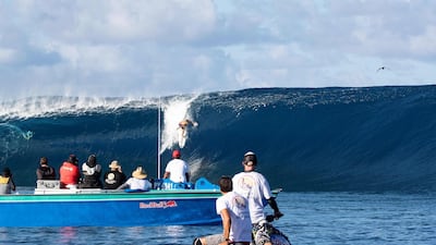 Winner of the competition Tahitian surfer Kauli Vaast. AFP