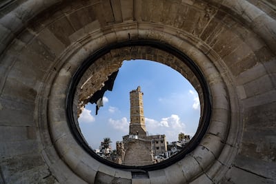 The Great Omari Mosque, damaged during the Israeli-Hamas conflict. EPA