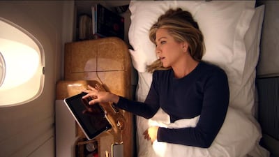 Emirates, now with a route network of 140 cities, and 267 aircraft on order worth $128 billion, rolled out its new television advert featuring Friends star Jennifer Aniston earlier this month. Courtesy Emirates