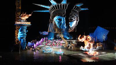 A rehearsal of Giuseppe Verdi's opera 'Aida' in 2009 in Bregenz, Austria. Getty Images