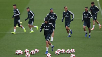 Real Madrid players in training. Reuters