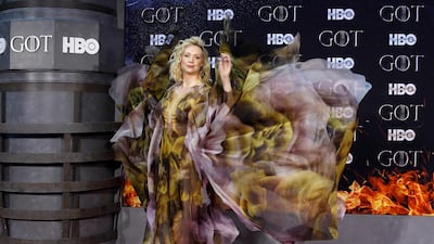 Gwendoline Christie in Iris van Herpen Haute Couture at the New York for the eighth season of 'Game of Thrones' on April 3, 2019. EPA