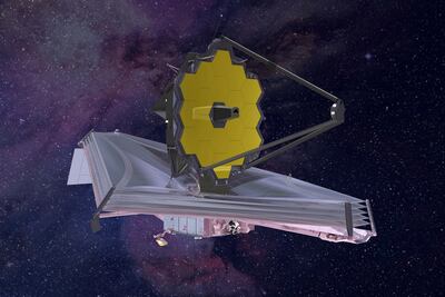 A rendering of the James Webb Space Telescope. AP