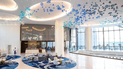 Lobby at Jumeirah at Saadiyat Island Resort, Abu Dhabi. Courtesy Jumeirah at Saadiyat Island Resort