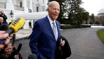 President Joe Biden speaks outside the White House on Thursday. Reuters