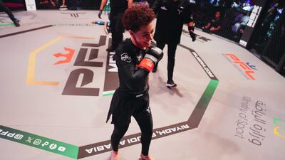 Hattan Al Saif celebrates her victory.