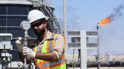 A worker at the Majnoon oil field, near Basra. Reuters