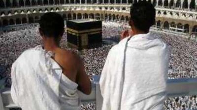 Pilgrims pray inside the Grand Mosque in Mecca last year.