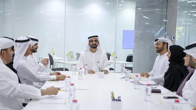 Sheikh Mohammed bin Rashid, Vice President and Ruler of Dubai, chairs a meeting of the Year of Giving Higher Committee, as part of the Year of Giving, which has three months left to run. Wam