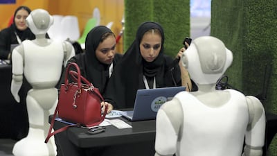 The second day of the Emiratisation forum at the World Trade Centre, Dubai, where Emirati students will explore job opportunities in the private sector,. Chris Whiteoak / The National