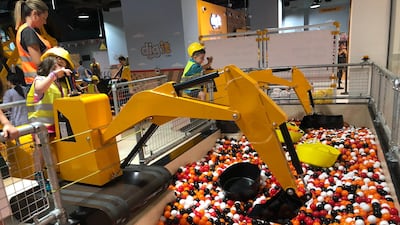 Older children can operate scaled-down diggers for the complete construction-site experience