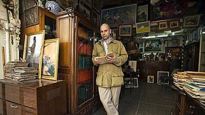 Tahir Shah browses through the antique shops near Boulevard Mohammed V in downtown Casablanca.