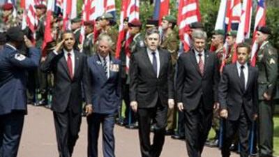 From left, President Barack Obama, England's Prince Charles, the British prime minister Gordon Brown, the Canadian prime minister Stephen Harper and the French president Nicolas Sarkozy.