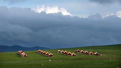 Cabins for tourists are seen on the grasslands on the outskirt of Ulaanbaatar, Mongolia, on June 29, 2016. Jason Lee / Reuters