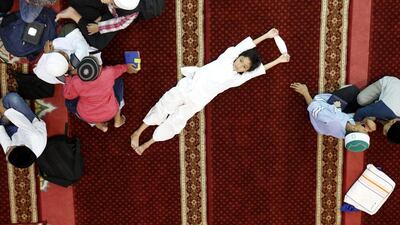 Indonesian Ramadan fasters at a mosque in Banda Aceh. Hotli Simanjuntak / EPA