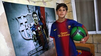 Palestinian Lionel Messi lookalike Ahmad Salaymah. Thomas Coex / AFP