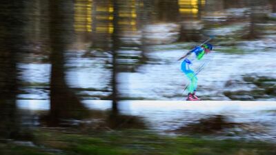 Ukraine’s Sergey Semenov competes during the Men’s 4x7.5 km relay race of the IBU Biathlon World Cup in Pokljuka. AFP