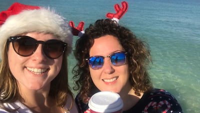 Christmas mornings on the beach have become a tradition for many in the UAE. Farah Andrews / The National