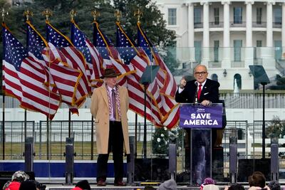 Rudy Giuliani and John Eastman at Donald Trump's 'Save America Rally' on January 6, 2021. AP