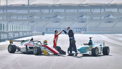 Ms Al Qubaisi and YouTuber Sam Fane starred in Etihad Airways' 'Hosting the World' video series. Photo: Etihad Airways