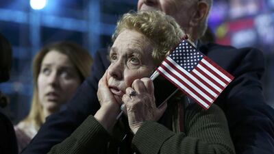 Supporters of Democratic presidential nominee Hillary Clinton watch and wait at her election night rally in New York. Carlos Barria / Reuters