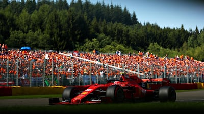 Charles Leclerc was fastest in qualifying for the Belgian Grand Prix. Getty