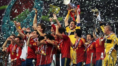 Iker Casillas led Spain to a successful European Championship defence in Kiev, Ukraine, in 2012. Jasper Juinen / Getty Images