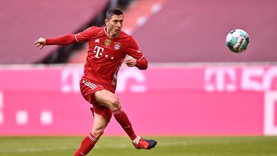 Robert Lewandowski scored a hat-trick during the 4-0 drubbing of Stuttgart at the Allianz Arena in Munich. Getty