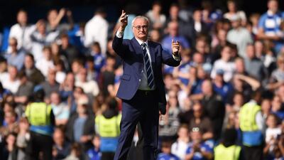 Leicester City manager Claudio Ranieri acknowledges fans after the game against Chelsea. Tony O’Brien / Action Images