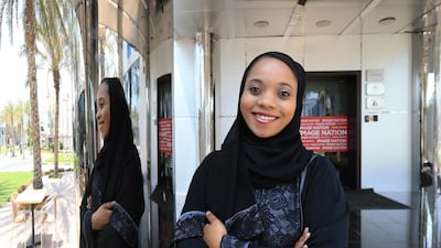 ABU DHABI - UNITED ARAB EMIRATES - 28AUG2013 - Emirati filmmaker, Alwiya A Thani, production manager, works at imagenation in Abu Dhabi. Ravindranath K / The National
