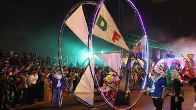 The parade held on Al Seef Street for the start of the Dubai Shoppping Festival. Courtesy Dubai Shopping Festival