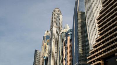 Dubai Marina apartments: highest rent - Dh245,000 for 3 bedrooms in 2008. Lowest rent - Dh58,000 for 1 bedroom in 2019. Chris Whiteoak / The National