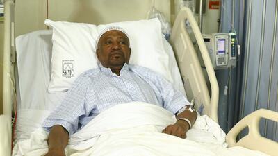 Khamis Al Khansoori is recovering from successful surgery at Sheikh Khalifa Medical Centre. Khushnum Bhandari for The National